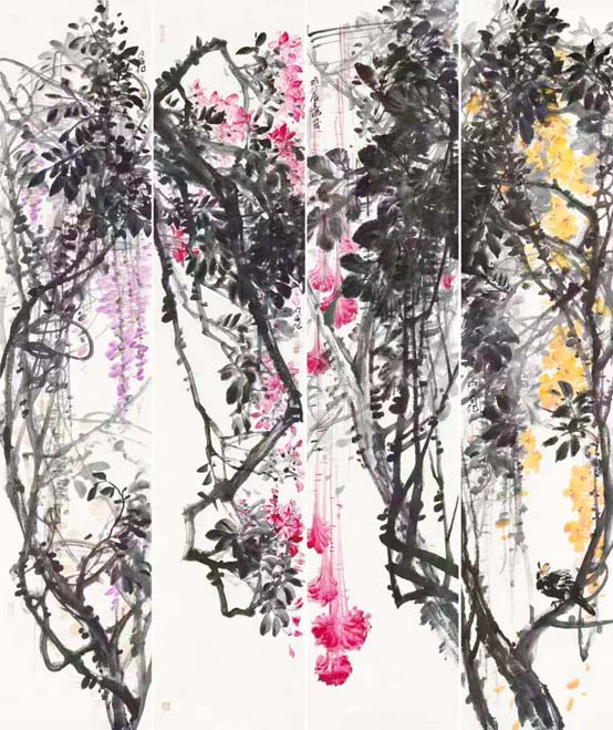 墨香春韵。尺寸，197x163cm。