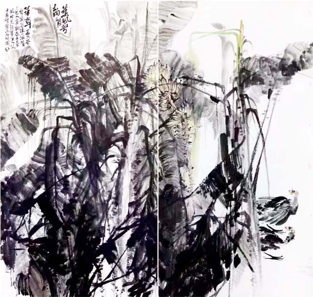 蕉乡粤韵颂华章。尺180x180Cm。