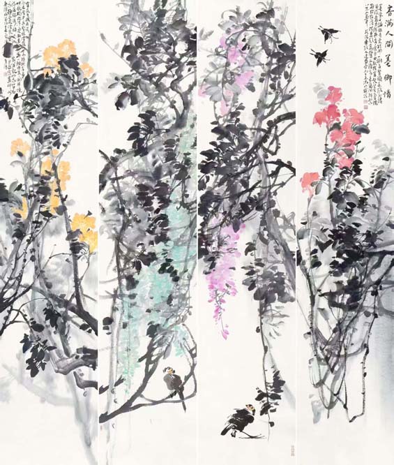 春满人间墨乡情。尺寸，193x167Cm。