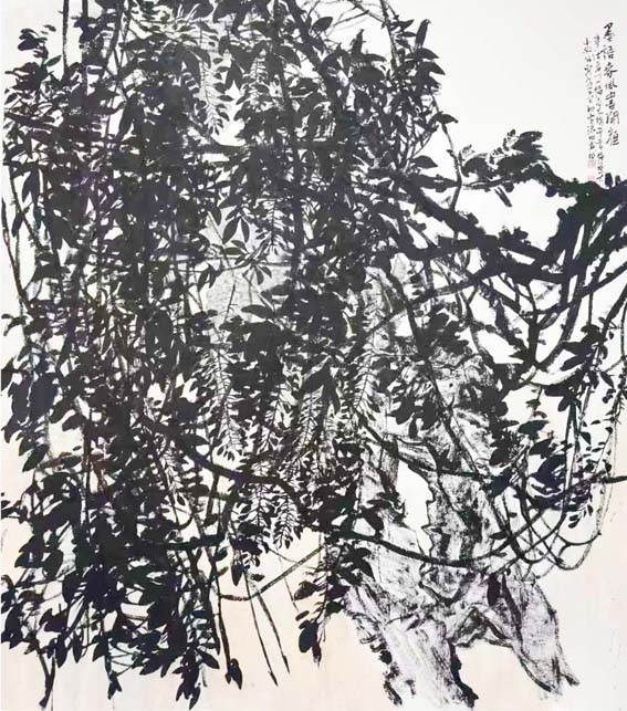墨语春风尽开颜。尺寸，193x197Cm。