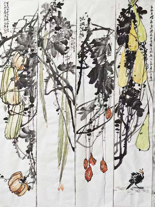 风缀果香，尺寸，180x34Cmx4。